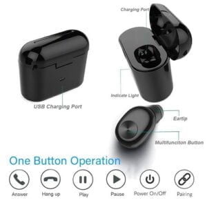 Mini auricolare Bluetooth senza fili con 2 in 1 scatola di ricarica portatile nella riduzione del rumore dell'orecchio 2