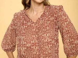 Rote bedruckte Bluse für Damen - Shoppydeals