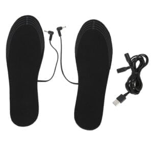 1 par de zapatos calentados por USB, cómodas plantillas de zapatos calentadas eléctricas de pelusa suave, pies para deportes al aire libre de invierno 3