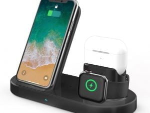 Caricabatterie a induzione wireless 3 in 1 da 15 W per iPhone AirPods Pro Apple Watch - Offerte Shoppy