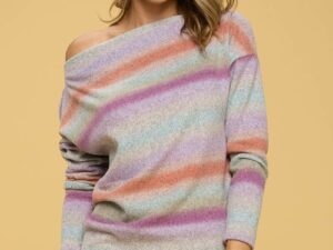 Suéter rosa con hombros descubiertos para mujer - Shoppydeals