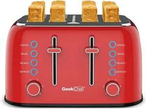 4 Slice Automatic Toaster Red - Shoppy Deals