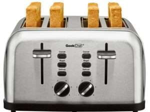 Stainless Steel Mini Toaster Extra Wide Slot With Multifunction - Shoppy Deals