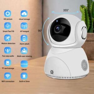 Caméra de Surveillance 360°WIFI - Blanc - Shoppy Deals