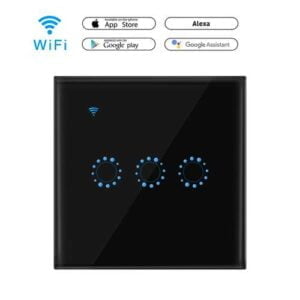 WIFI Touch Switch 86 Compatible with Alexa and Google Home - Black - Shoppy Deals