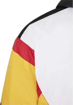 chaqueta retro con media cremallera y bloque de color inicial negro blanco rojo dorado claro norvine 791