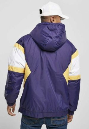 starter color block half zip retro jacket purple white yellow light norvine 307