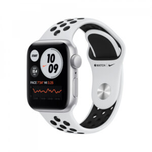 Apple Watch SE Nike Alu Montre connectée 40mm Bracelet Noir et Blanc et cadran en argent - iOS - MYY