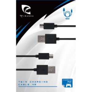 Piranha PS4 Twin Charging Cable 4M - 397032 - PlayStation 4
