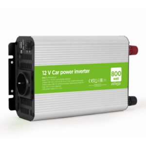 EnerGenie power adapter/inverter Auto 800W Aluminium Black EG-PWC800-01