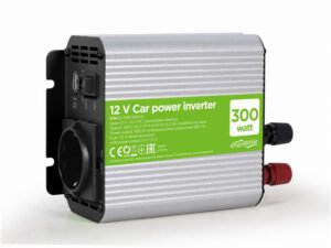 EnerGenie EG-PWC300-01 power adapter/inverter Auto 300W Aluminium Black EG-PWC300-01