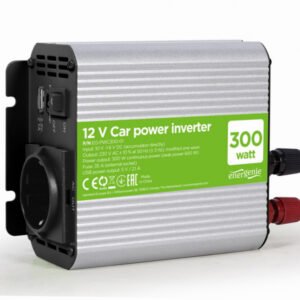EnerGenie EG-PWC300-01 power adapter/inverter Auto 300W Aluminium Black EG-PWC300-01