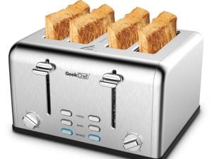 4-Scheiben-Toaster aus Edelstahl mit extra breitem Schlitz - Shoppy Deals