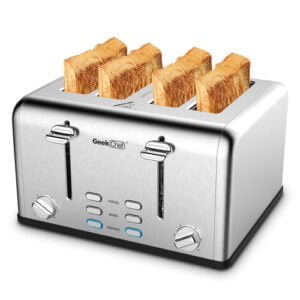 Stainless Steel 4 Slice Extra Wide Slot Toaster - Shoppy Deals