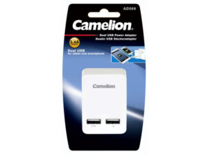 Adaptateur secteur double USB Camelion blanc (AD569)