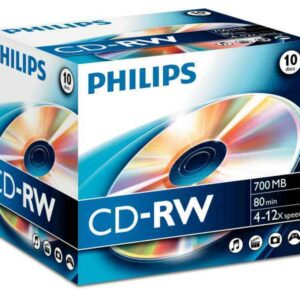 Philips CD-RW 700MB 10pcs jewel case carton box 4-12x CW7D2NJ10/00