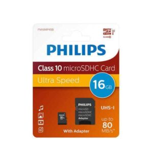 Philips MicroSDHC 16GB CL10 80mb/s UHS-I +Adapter Retail