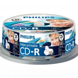 CD-R Philips 700MB 25pcs spindel inkjet printable CR7D5JB25/00