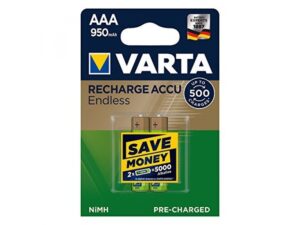 Piles Varta Endless Recharge AAA Micro Ni-MH 950mAh (Pack de 2) 56683 101 402