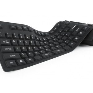Gembird Flexible Tastatur USB PS/2 Anschluss schwarz KB-109F-B
