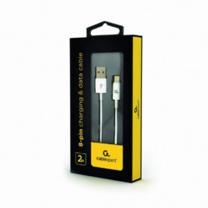 CableXpert Câble Lightning-USB A 2m Blanc CC-USB2P-AMLM-2M-W