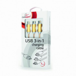 CableXpert Câble de charge USB 3-en-1 1m CC-USB2-AM31-1M-G