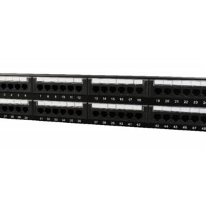 Panel de conexiones CableXpert Cat.5E de 48 puertos con gestión de cables trasera. NPP-C548CM-001