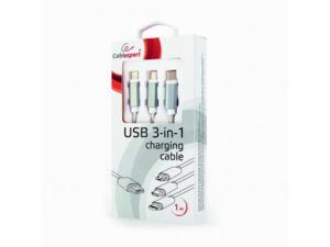 CableXpert Câble de charge USB 3-en-1 1m CC-USB2-AM31-1M-S
