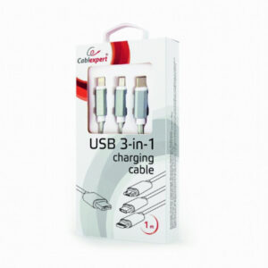 CableXpert Câble de charge USB 3-en-1 1m CC-USB2-AM31-1M-S