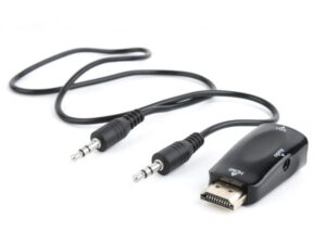CableXpert Single Port HDMI to VGA Audio Adapter Black A-HDMI-VGA-02