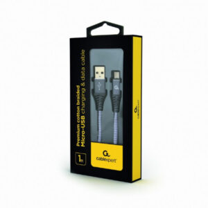 CableXpert Câble de charge Micro-USB 1m gris sidéral / blanc CC-USB2B-AMmBM-1M-W