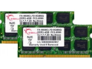 G.Skill FA-8500CL7D-8GBSQ - 8 GB - 2 x 4 GB - DDR3 - 1066 MHz - 204-pins SO-DIMM FA-8500CL7D-8GBSQ