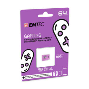 EMTEC 64GB microSDXC UHS-I U3 V30 Carte mémoire de jeu  (Violet)