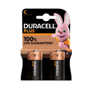 Battery Duracell Alkaline Plus Extra Life MN1400/LR14 Baby C (2-Pack)
