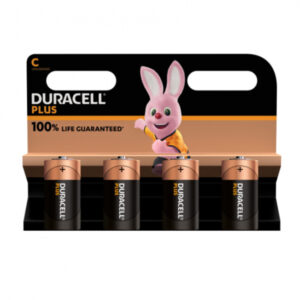 Battery Duracell Alkaline Plus Extra Life MN1400/LR14 Baby C (4-Pack)