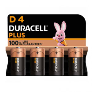 Battery Duracell Alkaline Plus Extra Life MN1300/LR20 Mono D (4-Pack)