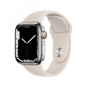 Apple Watch Series 7 GPS+ Cellular 41mm Silver Stainless Steel Case with Starlight MKHW3FD/A