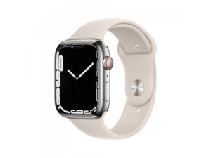 Apple Watch Series 7 GPS+ Cellular 45mm Silver Stainless Steel Case with Starlight MKJV3FD/A