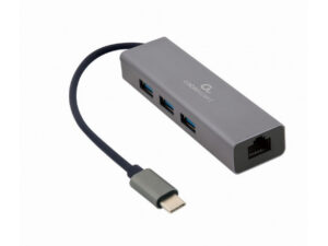 CableXpert USB-C Gigabit network adapter with 3-port A-CMU3-LAN-01