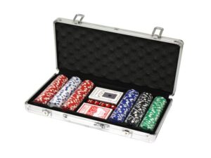 Pokerkoffer aus Aluminium + 300 Chips (Unmarkierte Chips