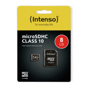 MicroSDHC 8GB Intenso + Adaptateur CL10 - Sous blister