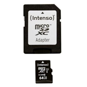 MicroSDXC 64GB Intenso Premium CL10 UHS-I+ Adapter und Blister