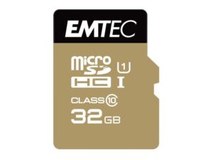 MicroSDHC 32Go EMTEC + adaptador CL10 EliteGold UHS-I 85MB/s En blister