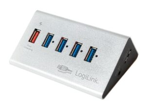 HUB USB 3.0 LogiLink 4+ 1 Ports de charge rapide Argenté (UA0227)