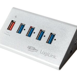 HUB USB 3.0 LogiLink 4+ 1 Ports de charge rapide Argenté (UA0227)