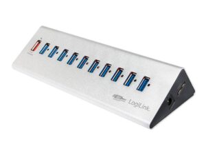 HUB USB 3.0 LogiLink 10+ 1 Ports de charge rapide (Argenté)