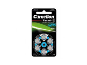 6 piles pour appareil auditif Camelion Zinc-Air  A675 0% Mercury/Hg - Bleu