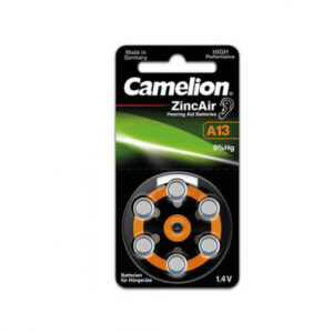 6 batterie Camelion zinco-aria A13 0% Mercury/Hg per apparecchi acustici - Arancione