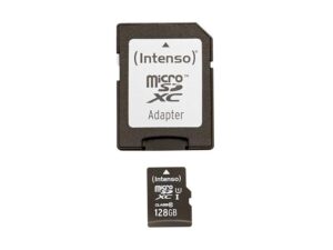 MicroSDXC 128Go Intenso Premium CL10 UHS-I + adaptateur et Blister