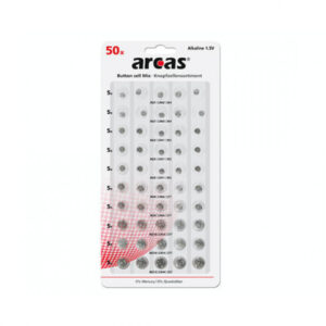 Pack de 50 piles bouton Arcas AG1-AG13 0% Mercury/Hg